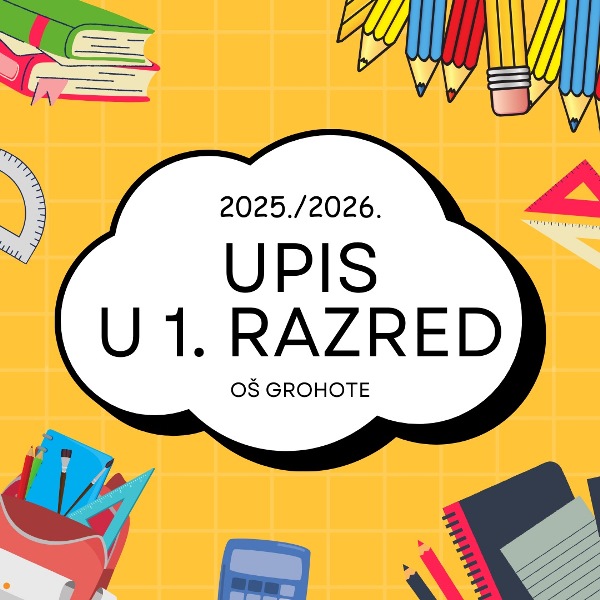 Obavijest o upisu djece u 1. razred osnovne škole za šk. god. 2025./2026.